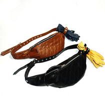 Generation from day-of-work tea core maple rework of old chemical process locomotive bag chest bag with single shoulder bag dumplings bag genuine leather