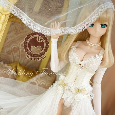 taobao agent [Thirty President] Meow House Pure Baihua Marriage Fantasy Quwa Cloth Dress Wedding 3 -point BJD baby clothes