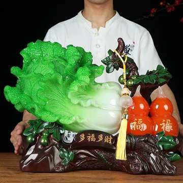 徳】特大 翡翠砡石彫刻白菜置物 約9347g 玉石 白玉 和田玉 唐物