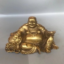Ancient playing copper alloy Millver Buddha smiling Buddha Cloth Bag Buddha large belly Buddha bronze statue of Buddha statue Home Merchandize Ornament Vehicular Pendulum
