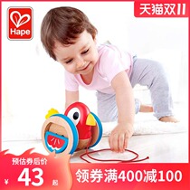 Hape drag Bird Children Baby Baby Baby wooden toddler hand pull rope rope educational toy 0-1 year old