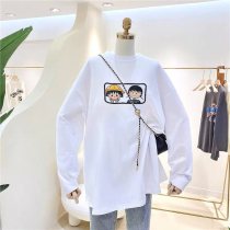 Pregnant Womens Spring and Autumn long sleeve T-shirt female loose Korean version of the tide pure cotton long clothes with base shirt top