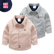 Baby Small Gg Shirt 2021 Winter fit Han Edition New boy Boy Clothing Embroidered Thickened clip cotton tx-7775