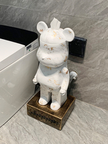 Bathroom Floor Roll Paper Holder Ornament Toilet Paper Box Modern Creative Trend Tissue Box Marble Pattern Bear Paper Towel Holder