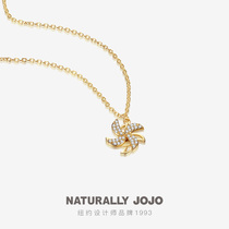 Windmill necklace female summer fashion light luxury niche senior sense choker 2021 New Windmill pendant rotatable