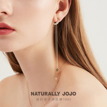 JOJO Star Moon Ear Line 2022 New Tide Zircons Small Crowdbrand Ear Accessories Womens Current Earrings Woman Long Temperament