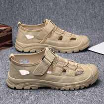 Summer rain shoes mens construction site non-slip waterproof hollow wading water breathable water shoes back to the stream fishing cave slippers