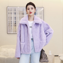 Imported Crown velvet mink fur coat women 2021 new young whole mink fur coat short