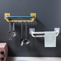 Creative Nordic towel rack non-perforated toilet bathroom suction cup hanger bath towel shelf simple single pole holding pole