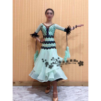 New modern dance suit performance costume modern competition dress national standard dance stage wear off beads hot drill New