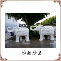 Sandstone Fortune Fountain Fountain sculpture African elephant round sculpture glass fiber reinforced plastic fountain sculpture Hotel Villa Fountain decoration