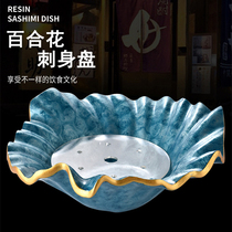 Resin sashimi plate Seafood platter Japanese and Korean cuisine Salmon dry ice plate Fish raw fruit snack plate Buffet plate