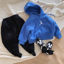 Boys autumn fried street hooded clothes 2021 Autumn Spring and Autumn foreign air tide coat thin boys and children