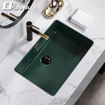 Light luxury under-stage basin embedded wash basin toilet household rectangular ceramic basin under-stage wash basin