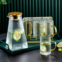 Light luxury high-value hammer glass cup set home living room hospitality tea cup family drinking water Cup Cup Cup