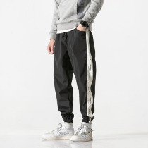 it quick-drying sweatpants mens summer thin loose beam feet tide brand striped beam feet guard pants mens Hong Kong style casual pants