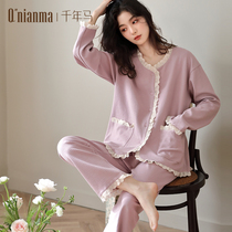Millennium Horse Pure Cotton Pyjamas Woman Spring Autumn Long Sleeve Senior Home Clothes 2022 New Summer Thin-style Fancy Suit
