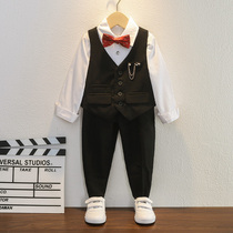 Boys dress spring and autumn small suit suit suit children English host flower boy handsome piano performance uniform