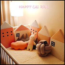 Splice bed soft bag baby baby baffle three-sided anti-drop fence cartoon Nordic one-piece anti-drop bed guardrail