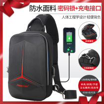 Multifunction 2021 new chest bag Single-shoulder bag USB burglar-proof waterproof mens Korean version casual female ride Diagonal Satchel