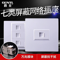 Seven types of cable socket CAT 70000 trillion shielding free play network module telephone TV optical fiber panel double white