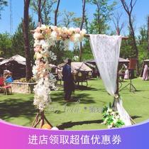 Forest wedding new Moren pastoral wedding stakes log arches solid wood props assembly flower arch frame
