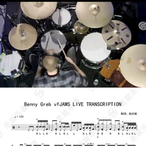 Benny Greb vfJAMS LIVE TRANSCRIPTION Drum Kit Drum Score with silencer No Drum accompaniment