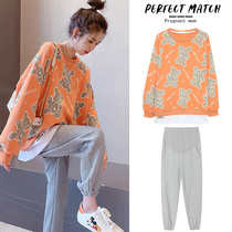 Pregnancy Woman Dress Autumn Clothing Suit Fashion Style Net Red Spring Autumn Season New Blouses Casual Wear and Han Edition Loose Dress