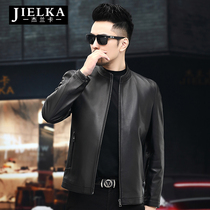 2020 autumn winter new leather jacket for men with real leather jacket standing collar sheep leather casual single Haining leather jacket for men