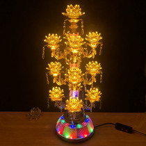 Thirteen LED yellow flower Yellow light Crystal Lotus lamp Changming Lamp for Buddha Lamp Buddha Hall Lamp Buddha head lamp Lotus lamp