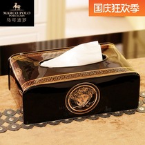 Mildew-proof ceramic tissue box European large black creative living room light luxury paper box personality simple modern