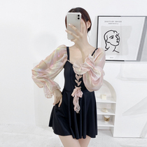 Swimsuit female summer conjoined conservative 2021 new fashion small chest belly thin hot spring seaside fairy lady swimsuit