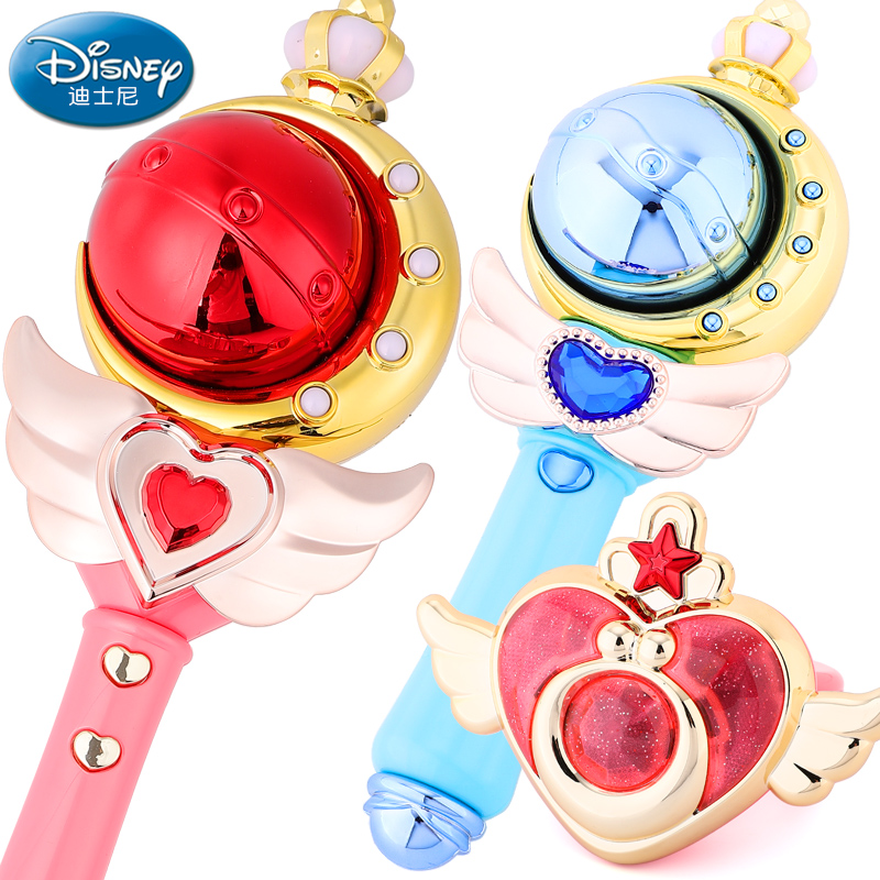 Disney Magic Wand Children Princess Elsa Fairy Wand Girls Tremble Flash Toy Glow Bracelet