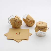 Kraft Paper Food Pudding Honey Yogurt Flower Jam Chili Bottle Wrapping Paper Bottle Cap Paper Handmade Gift