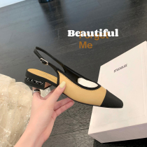 Grapes moms tudiolee small balsamic wind parquet with light mouth rear empty chain short heel single shoes female spring and summer new