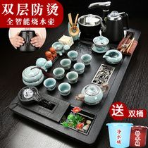 Wu Jinshi tea tray set Automatic one-piece simple household drainage large tea table complete set of office tea sets