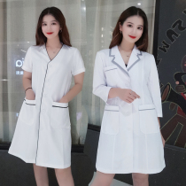 Medical beauty high-end white coat beauty salon skin management division Beautician Work clothes summer short-sleeved female embroidery division
