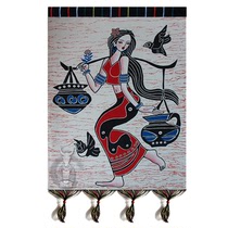 Miao imitated batik cloth painting ethnic minority characteristic pattern double-layer mural Miao Dai 56 * 78cm