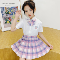 JK girls uniform genuine college style full set of school uniforms Girls Japanese pleated skirt Summer class suit for middle and large children