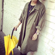 Summer sunscreen clothes mens ultra-thin breathable Korean version of the trend handsome jacket summer medium and long sunscreen clothes thin windbreaker