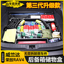 Suitable for Toyota 2021 Rongfang rav4 Weilanda trunk spare tire storage storage box modification