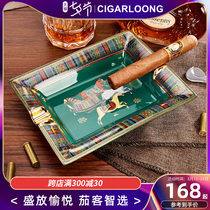 CIGARLOONG cigar ashtray European-style carved bone china enamel color hand-painted retro home decoration cigar cylinder