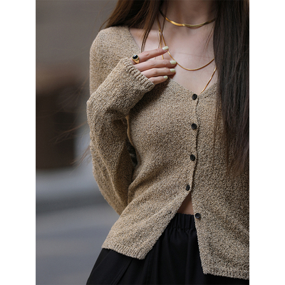 taobao agent Summer cardigan, jacket, V-neckline, fitted