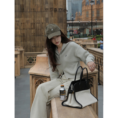 taobao agent Retro sweatshirt, knitted mini-skirt with zipper, autumn cardigan, jacket, American style