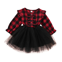 KidsBaby Girl Girl Mesh Tut Dress Christmas Party Long Sleeve
