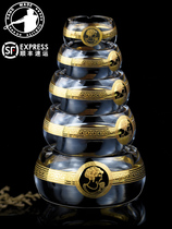 Czech craft handmade gold-plated ashtray European crystal glass ashtray creative gift fashion living room ornaments