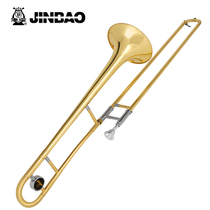 Jinbao JBTR-100GP tenor trombone pull tube flat B tune wind instrument lacquer gold Western brass instrument