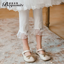 Girl White Pundits Pants Summer Dress 2022 New Children Foreign Air Outwear Pants Woman Baby Lace Mesh Yarn Pants