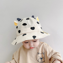 Baby hat spring and autumn and summer thin Korean version of the tide of men and children baby basin hat Girls and children cute super cute fisherman hat