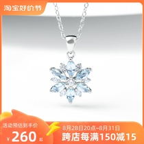 Arcoiris natural sea blue treasure 925 silver necklace woman lock bone chain pendant minimalist Temperament Original Design Gift